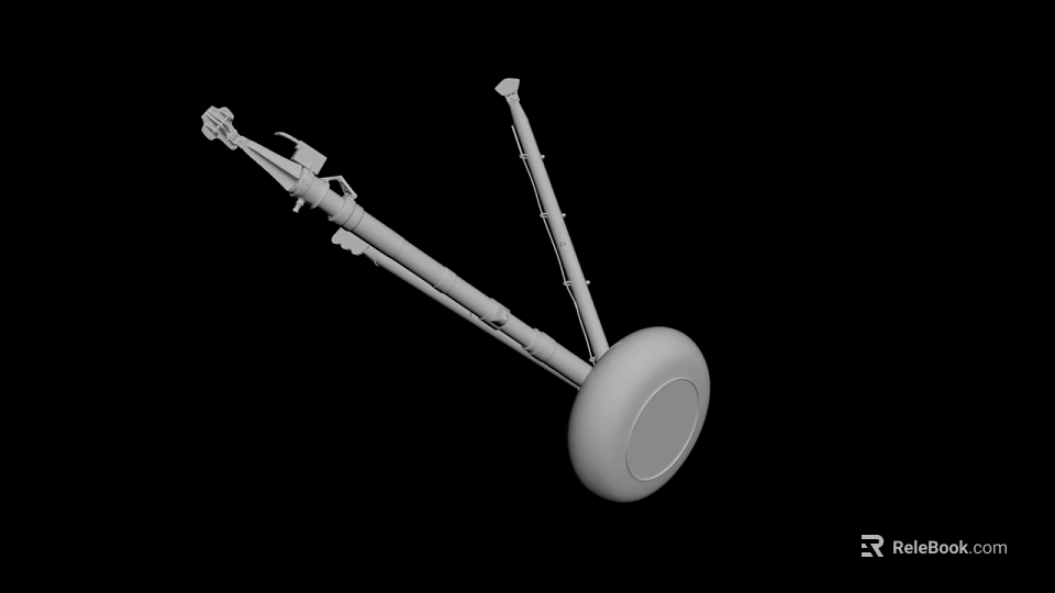 3D Model of Mechanical Device With Long Rods Circular Base and Joint Components 3d model 