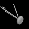 3D Model of Mechanical Device With Long Rods Circular Base and Joint Components