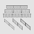 Railing Fence Handrail Fence 3d model