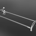 Double Towel Rack Hardware Tool Stainless Steel For Bathroom Wall Mounted 3d model