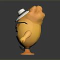 Playful Game Movie Character With Yellow Body Orange Hair White Hat And Black Sunglasses