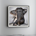 Modern Animal Painting Simple Brown Children's Room Animal Elephant Decorative Painting 3d model