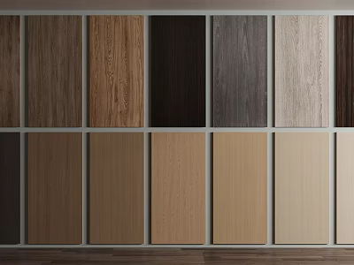 Various Wood Grain Panel Samples With Different Colors And Natural Textures 3d model
