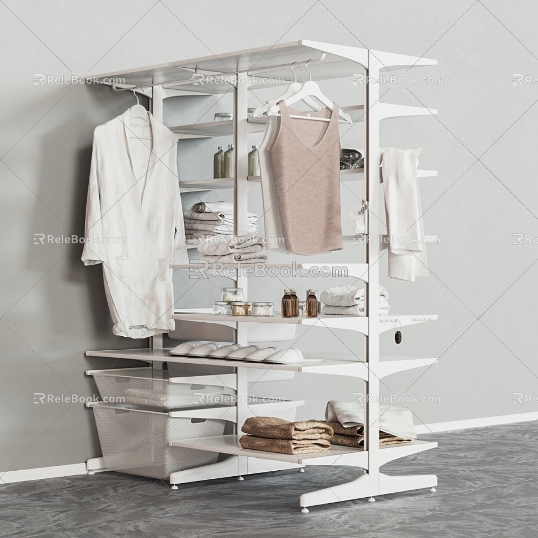 IKEA Bathroom Cabinet Rack Bathroom Hanger Clothes Home Shelf Cabinet Rack Simple 3d model