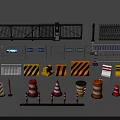 Public Facilities Featuring Traffic Gates Fences Barriers Cones And Warning Signs