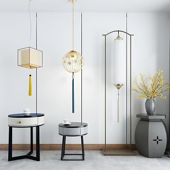 New Chinese lamp combination 3d model