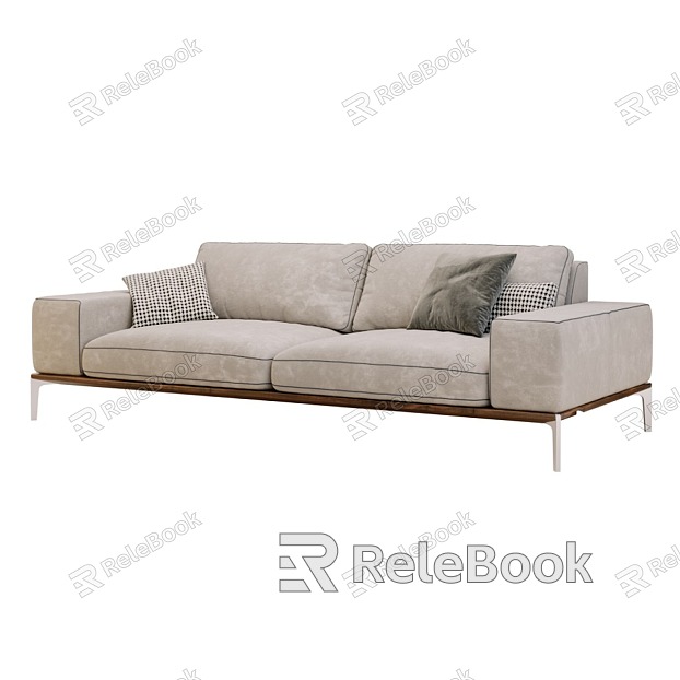 Nordic Double Sofa Simple Sofa model