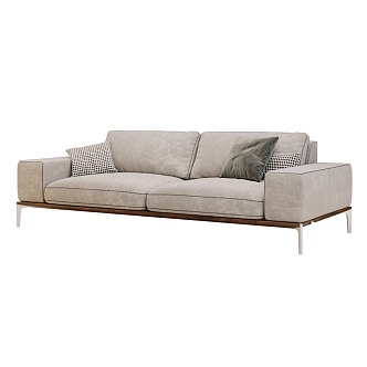 Nordic Double Sofa Simple Sofa 3d model