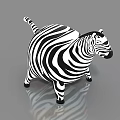 Adorable Plump Zebra Doll Featuring Black And White Stripes Shiny Surface Design