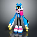 Cute Game And Movie Character With Blue Jacket Long Arms Pink Tongue And White Shoes
