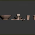 Matte Pinkish Household Items Including Bowls Cups Spoons And Small Plates