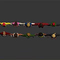 Group of 3D Character Models Wearing Colorful Outfits with Various Hairstyles and Poses