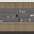 Modern Wooden Bookcase With Open Shelves And Decorative Items And Stacked Books