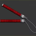 Red Martial Arts Nunchucks Weapon With Silver Connectors And Rope Details