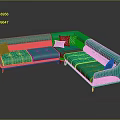 Modern Green L shaped Sofa With Decorative Cushions In Contemporary Interior Design