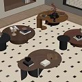 In ancient times, there are several corners on the side of the tea table. 3d model