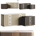 Modern Wooden Storage Cabinets With Light And Dark Wood Tones Drawers And Doors