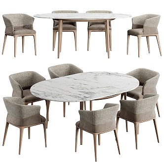 Modern Dining Table and Chair 3d model