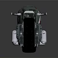 Custom Green Motorcycle With Shark Mouth Design Black Seat And Metallic Body