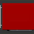 Red Microwave Oven With Black Panel Silver Handle Control Buttons And Display Screen 3d model