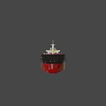 Cargo Ship With Red And Black Hull And Yellow Cranes For Maritime Transport