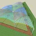 Modern Pavilion Triangle Grid Structure Landscape Pavilion 3d model