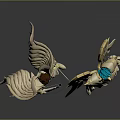 Game Movie Characters In Golden White Armor With Angelic Wings And Mythical Design