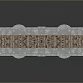 Red Brick Arch Bridge Structure With Double Arches And Stone Pedestals