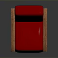 Red Upholstered Armchair With Wooden Frame And Modern Design For Living Room