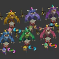Vibrant Diverse Game Movie Characters Featuring Unique Designs Various Colors And Glowing Details