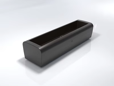Black Irregular Shaped Sofa With Long Rectangular Design And Sleek Modern Minimalist Look 3d model