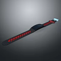 Stylish Black Watch Strap With Red Dot Design And Comfortable Silicone Material