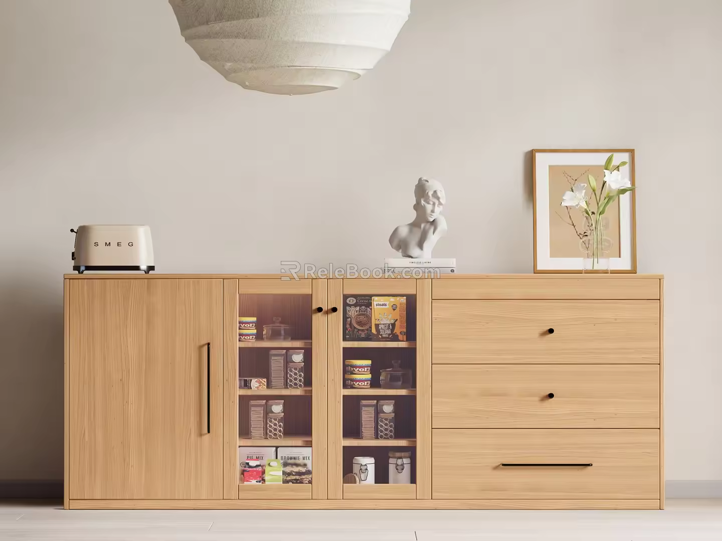 Log Style Sideboard 3d model