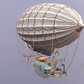 Vintage Airship Classic Design with Metal Shell Netted Covering and Gondola