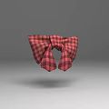 Classic Red And Black Plaid Bow Tie With Checkered Pattern Design 3d model