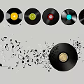 Vintage Vinyl Record Music Notes Decorative Hanging For Musical Room Decor