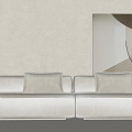 Modern cream style double sofa 3d model