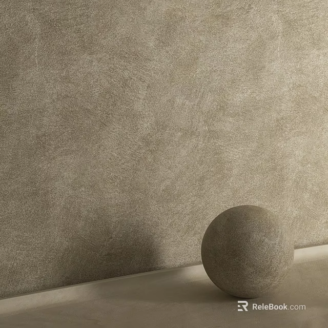 Textured Beige Wall With Decorative Sphere Accent 3d model 