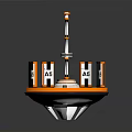 Miniature Circular Boxing Ring With Orange White Railings And Central Platform