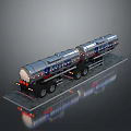 Silver Tank Train With Two Tank Cars Black Wheels And Gray Background Reflections