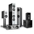 Premium Home Audio Speaker System With Floor Standing Bookshelf Subwoofer And Center Speakers