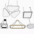 Modern Stylish Pendant Lights With Various Shapes Metal Frames And White Shades