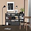 Modern Simple Decorative Low Cabinet 3d model