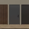 Modern Security Doors Display In Three Different Styles And Colors For Home 3d model