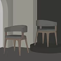 Modern Accent Chairs With Leather Seats Curved Arms And Wooden Legs In Minimalist Room
