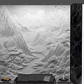 Three-dimensional background wall gypsum mountain background gable background wall living room background wall villa pick empty background wall sofa background wall 3d model