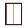 Casement Window With Dark Frame Glass Panes And Silver Handle Design 3d model