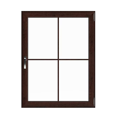Casement Window With Dark Frame Glass Panes And Silver Handle Design 3d model