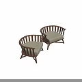 Modern Solid Wood Leisure Chairs With Soft Beige Cushions For Cozy Indoor Sitting Space