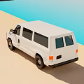 White Ford Commercial Van With Side Windows And Black Front Grille